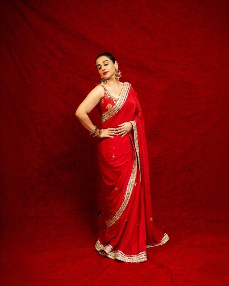 Navratri Day 2: Vidya Balan Dazzles in Red Saree Look 969549