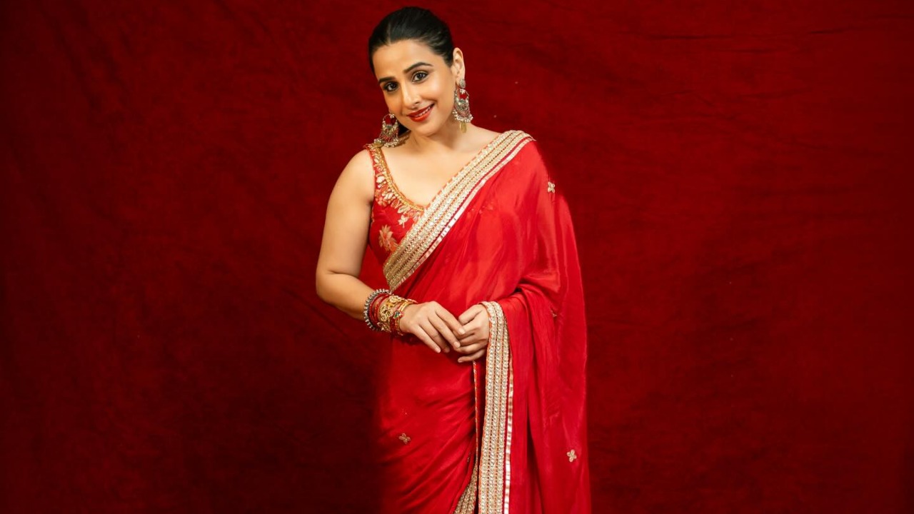 Navratri Day 2: Vidya Balan Dazzles in Red Saree Look 969547