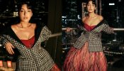 Nora Fatehi Serves High-Fashion Glam in Deep Red Corset and Flowing Skirt 970020