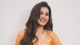 Raashii Khanna Radiates Elegance in Bright Orange Kurta as She Begins Telusu kada Promotions