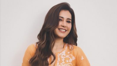 Raashii Khanna Radiates Elegance in Bright Orange Kurta as She Begins Telusu kada Promotions