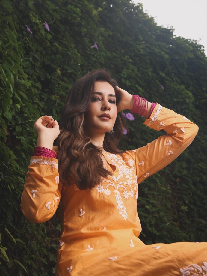 Raashii Khanna Radiates Elegance in Bright Orange Kurta as She Begins Telusu kada Promotions 969211