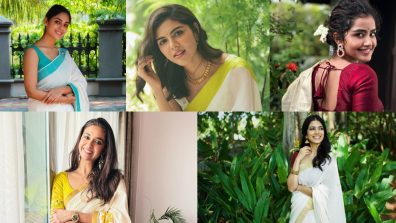 South Indian Stars Shine in White Sarees with Contrast Blouses for Onam 2025