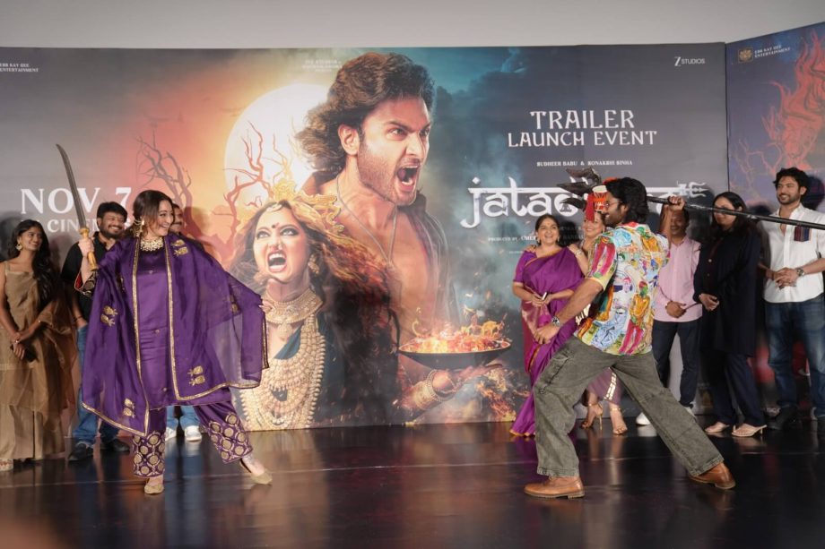 A Grand Affair! Sudheer Babu & Sonakshi Sinha’s Jatadhara Trailer Launched in Hyderabad! The film releases in cinemas on November 7th, 2025, in Hindi and Telugu. 972886