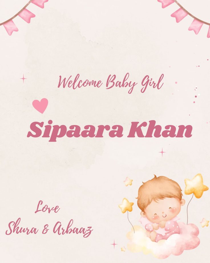 Arbaaz Khan And Sshura Khan Announce Newborn Daughter’s Name As Sipaara 971689