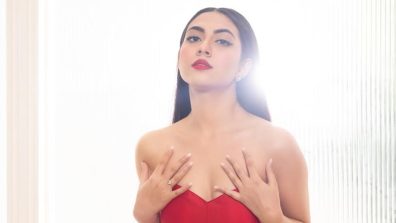 Reem Shaikh Sets Hearts Racing in a Fiery Scarlet Mini Dress