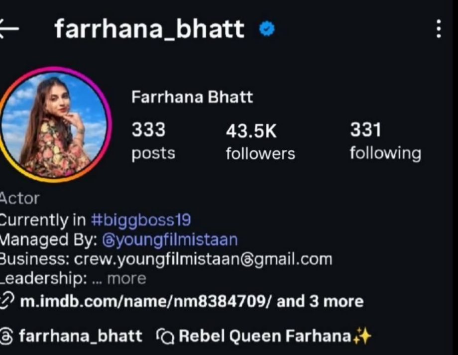 Farrhana Bhatt Wins Hearts, Crosses 1 Million Instagram Followers After Bigg Boss 19 Entry 973452