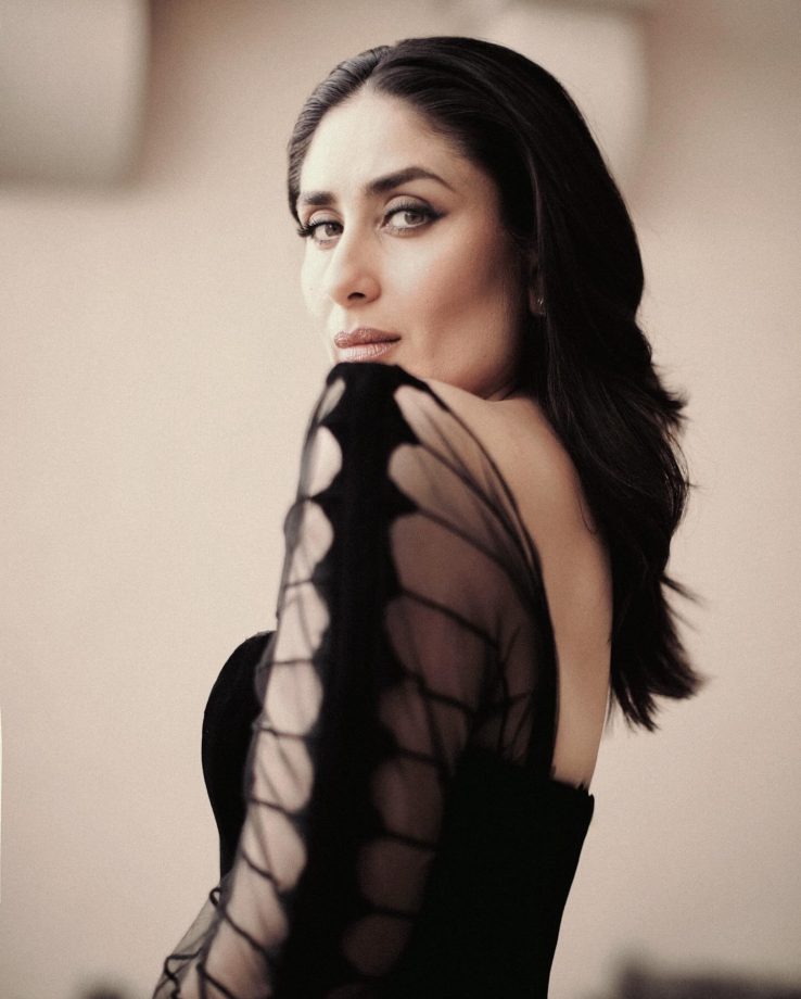 Kareena Kapoor's Big Bold Beautiful Look in Black Corset Gown and Sheer Sleeves 972006