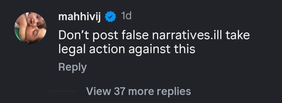 Mahhi Vij Dismisses Divorce Rumors With Jay Bhanushali, Threatens To Take 'Legal Actions' 974264