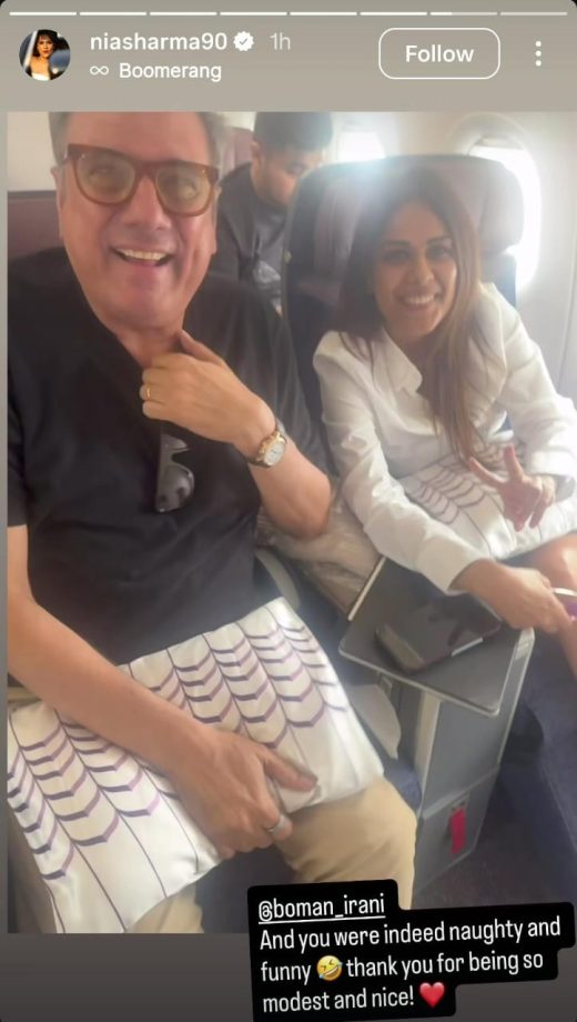 Nia Sharma Bumps Into Boman Irani In Flight, Shares Her Experience —