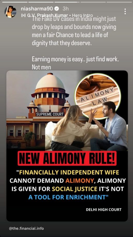 Nia Sharma Reacts To New Alimony Law In India: 