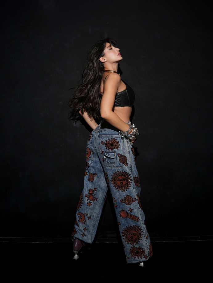 Nora Fatehi Channels Street‑Chic in Cosmic Denim & Leather 973041