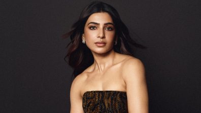 Samantha Ruth Prabhu Stuns in Brown Shimmer Corset Dress