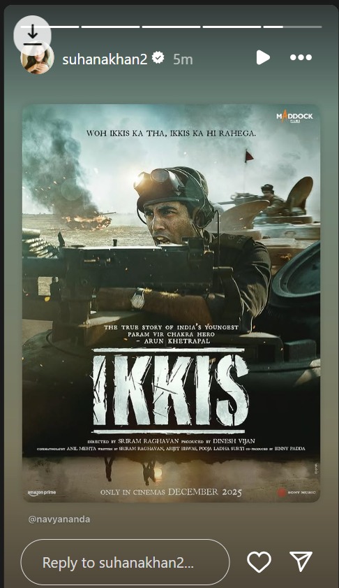 Suhana Khan goes all cheers for Agastya Nanda’s ‘Ikkis’ debut 972414