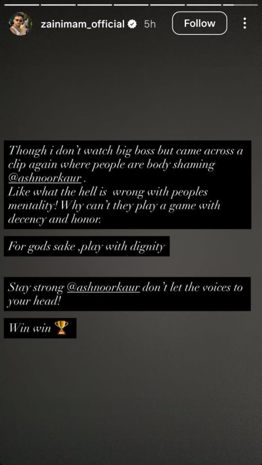 Suman Indori Co-star Zain Imam Extends Support To Ashnoor Kaur, Condemns Continuous Body-Shaming In Bigg Boss 19 974544