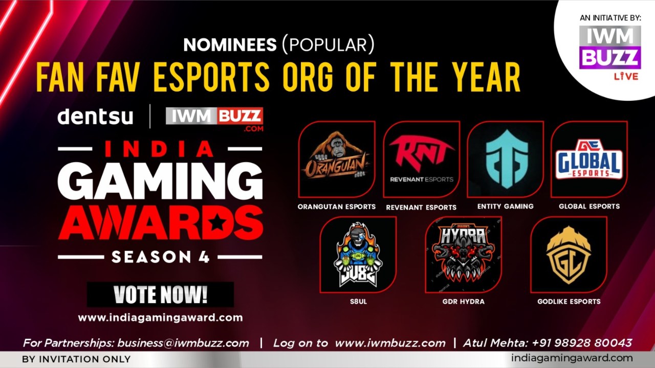 Vote Now: Fan Favourite Esports Org Of The Year — Orangutan Esports, Revenant Esports, Entity Gaming, Global Esports, Godlike Esports, S8UL, GDR Hydra 971641
