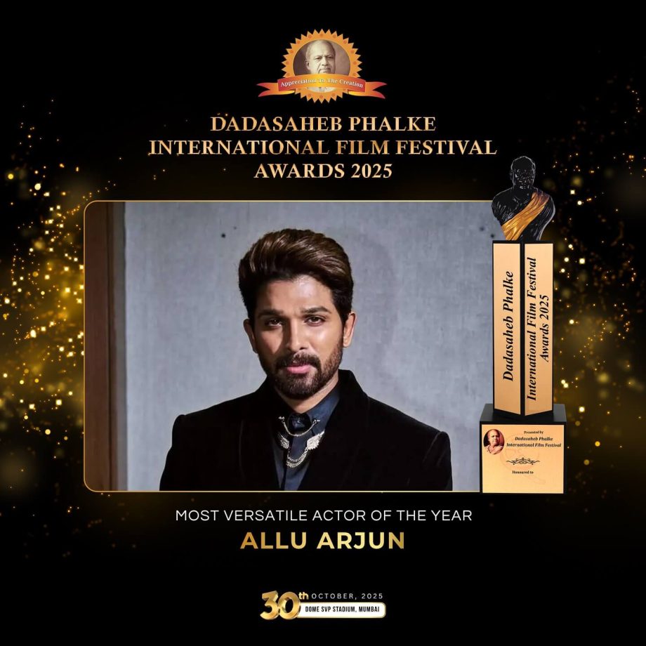 Allu Arjun Honoured as ‘Most Versatile Actor of the Year’ at Dadasaheb Phalke International Film Festival Awards 2025 974827
