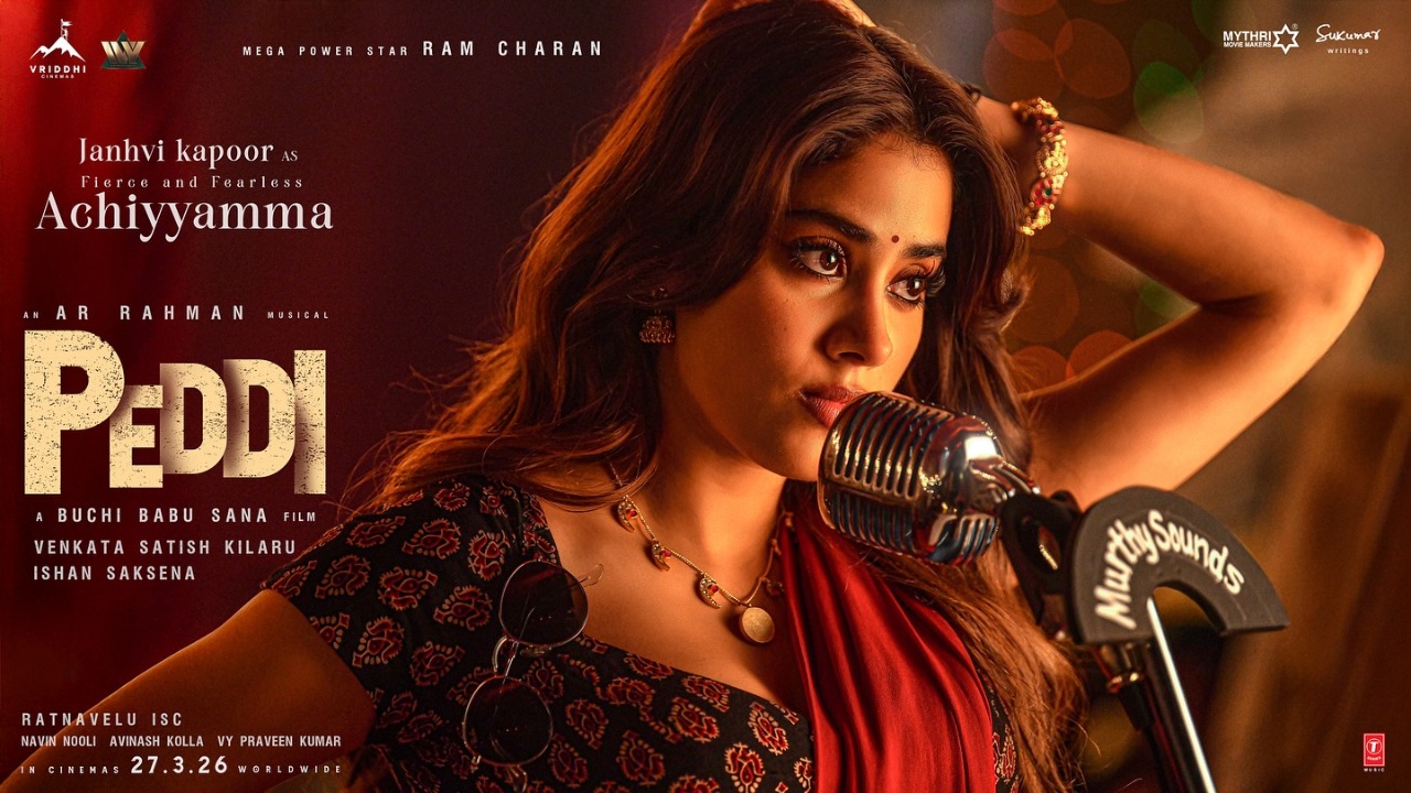 Janhvi Kapoor Dazzles as Achiyyamma in Peddi Posters with Ram Charan; Makers Announce Global Release Date