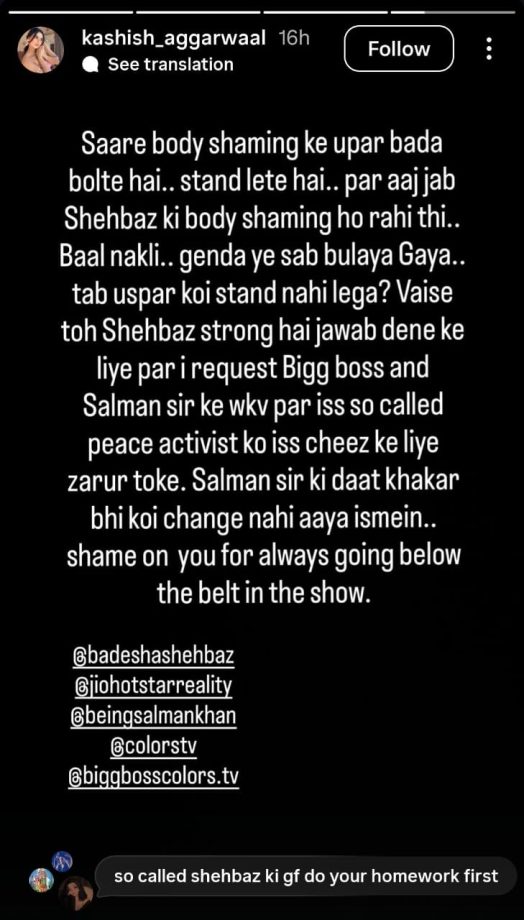 Shehbaz Badesha's GF Kashish Aggarwal Shames Farrhana Bhatt For Her Body-Shaming Remarks In BB19 976016