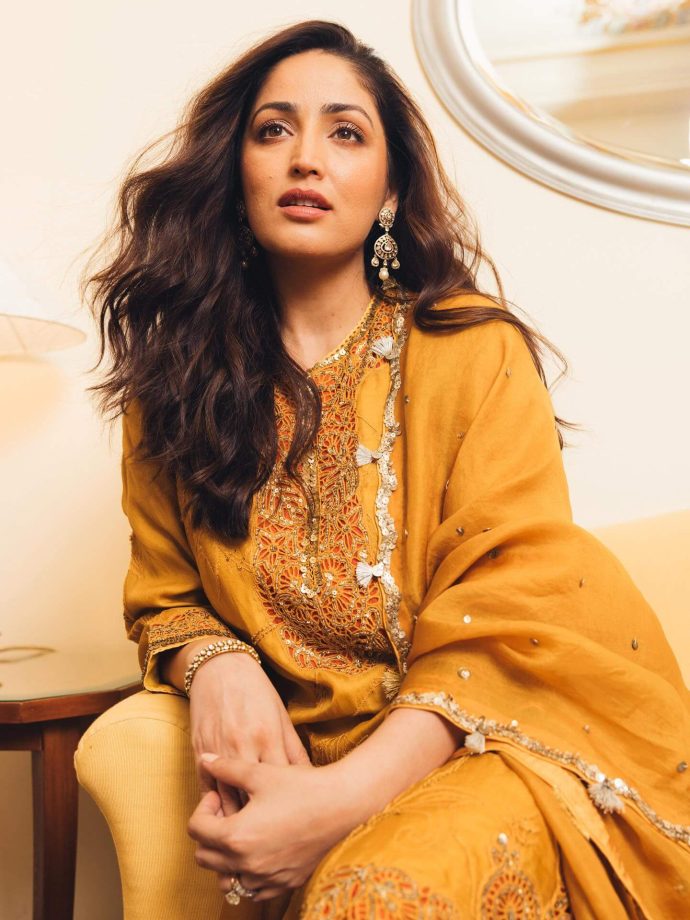 Yami Gautam Radiates Festive Glow in a Mustard Kurta Set 976329