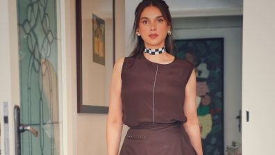 Aditi Rao Hydari Keeps It Elegant and Unusual in a Monochrome Statement Outfit