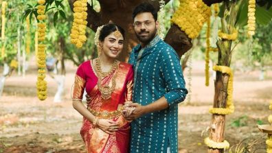 Anupamaa Actress Adrija Roy Gets Engaged To BF Vignuesh Iyer; Stuns In Her South Indian Red Bridal Look