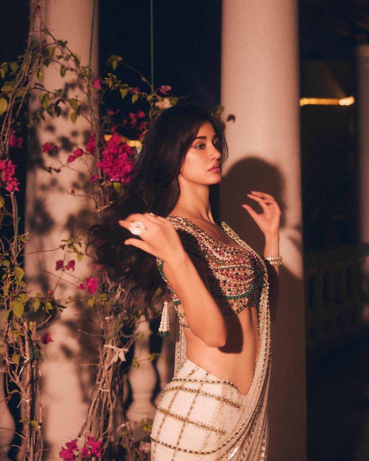 Disha Patani Defines Her Curves In Divine White Saree, Her Bejeweled Bold Blouse Steals Attention 984430