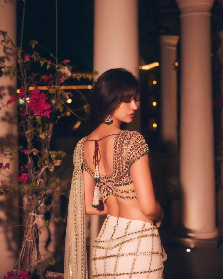 Disha Patani Defines Her Curves In Divine White Saree, Her Bejeweled Bold Blouse Steals Attention 984426