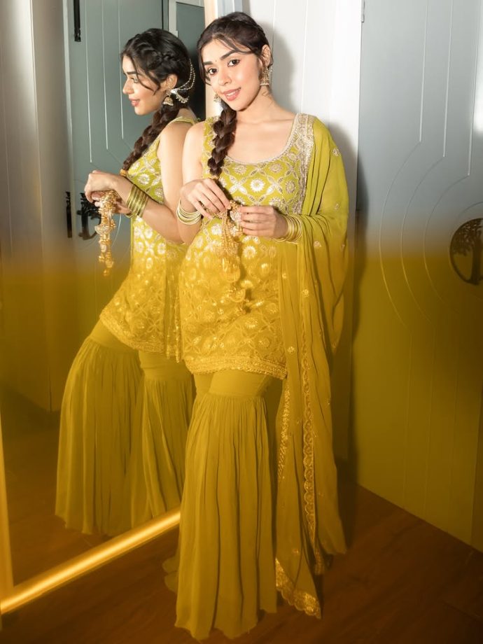 Eisha Singh Radiates Elegance in a Timeless Yellow Sharara Set 984608