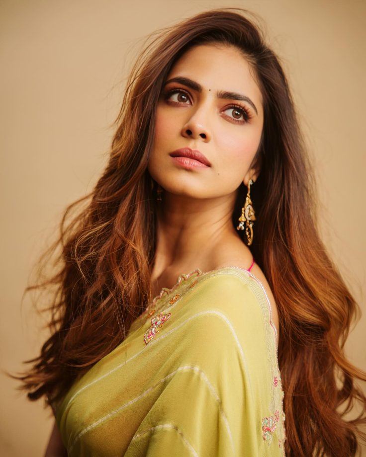 Malavika Mohanan Channels Her Desi Charm In Green Saree With Dori Blouse - See Pics 984152