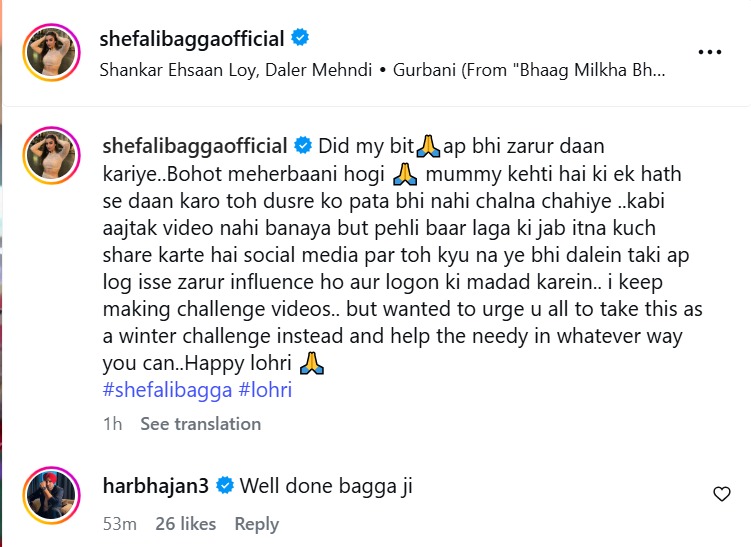 Shefali Bagga Shares Heartwarming Reel of Helping the Needy, Urges Fans to Give Back This Winter 983044