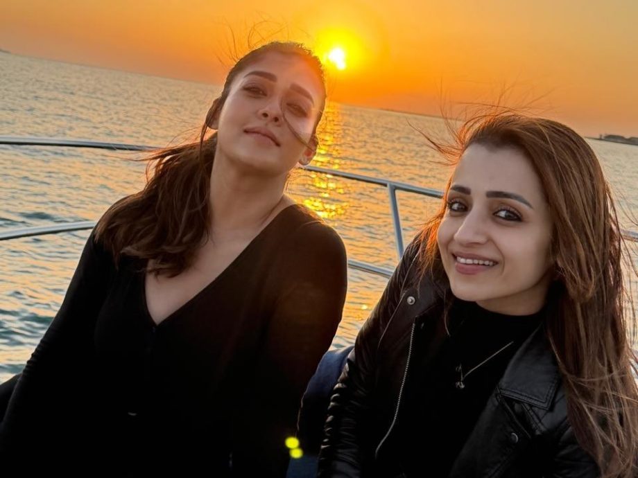 South Queens Nayanthara and Trisha Krishnan Set Instagram on Fire With Their Dubai Yacht Moments 984036