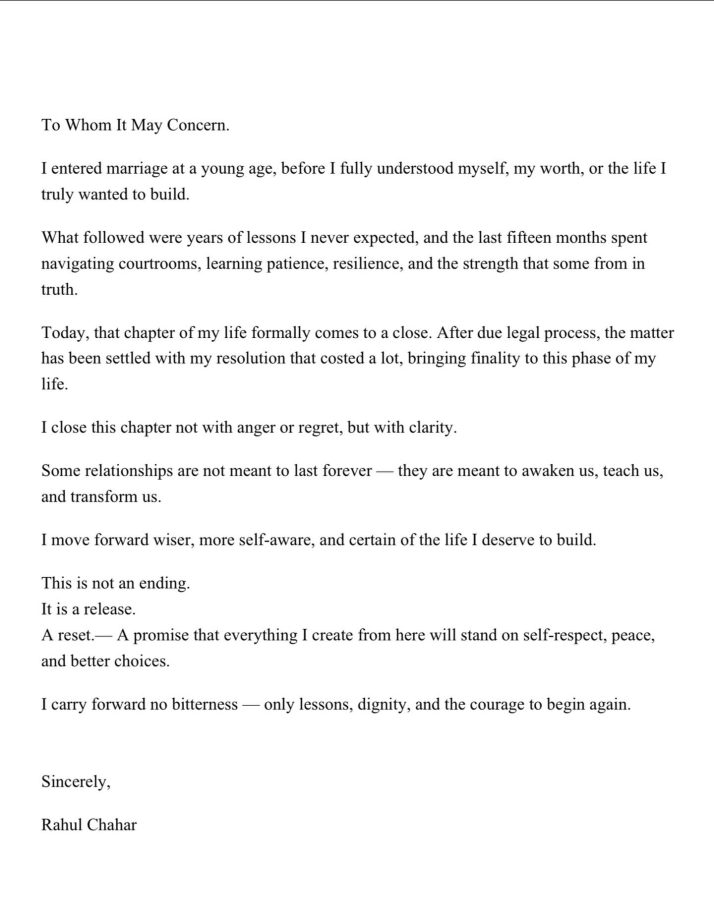 CSK Cricketer Rahul Chahar announces divorce from wife Ishani Johar says, 