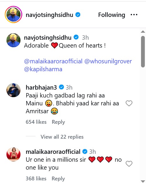 Kapil Sharma Show: Navjot Singh Sidhu Calls Malaika Arora 