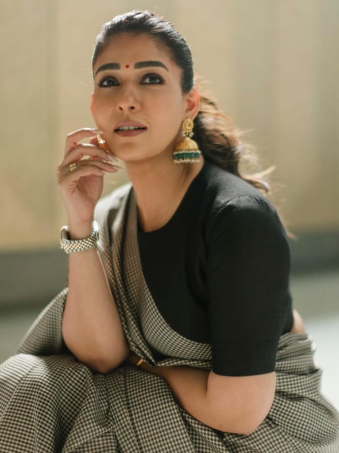 Nayanthara Redefines Tradition With A Chic Checked Black Saree Look – Take Notes 987796
