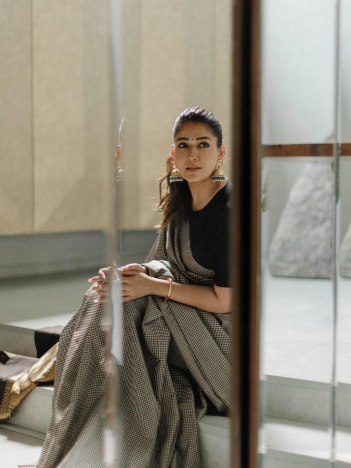 Nayanthara Redefines Tradition With A Chic Checked Black Saree Look – Take Notes 987792