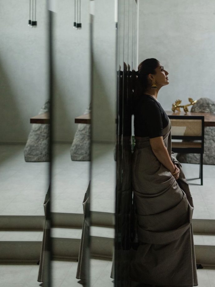 Nayanthara Redefines Tradition With A Chic Checked Black Saree Look – Take Notes 987798