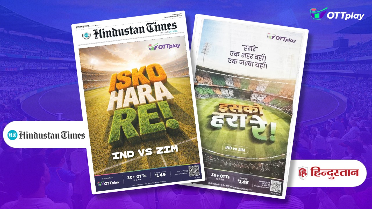 OTTplay Turns India vs Zimbabwe Match Fever Into a Front-Page Fan Anthem with Innovative Print Campaign – ISKO HARA RE! 988746