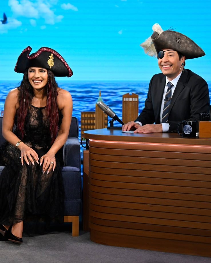 Priyanka Chopra Jonas Turns Heads In A Sheer Black Lace Dress On The Tonight Show While Promoting The Bluff 988854