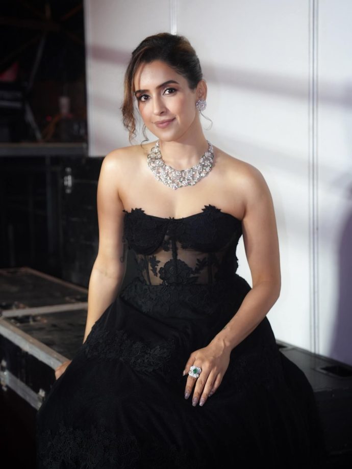 Sanya Malhotra Looks Gorgeous in Black Off-Shoulder Dress 988981