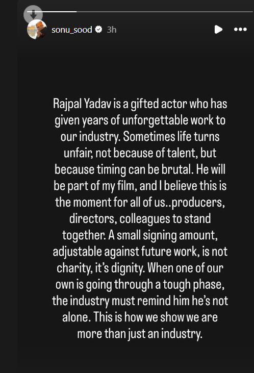 Sonu Sood Pens Note To Support Rajpal Yadav After Tihar Jail Surrender 986541