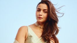 Alia Bhatt Channels Her Sheer Elegance In A Tea Green Saree With Deep V-neckline Blouse