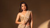 Ashika Ranganath Stuns in a Shimmering Gold Saree with Effortless Style