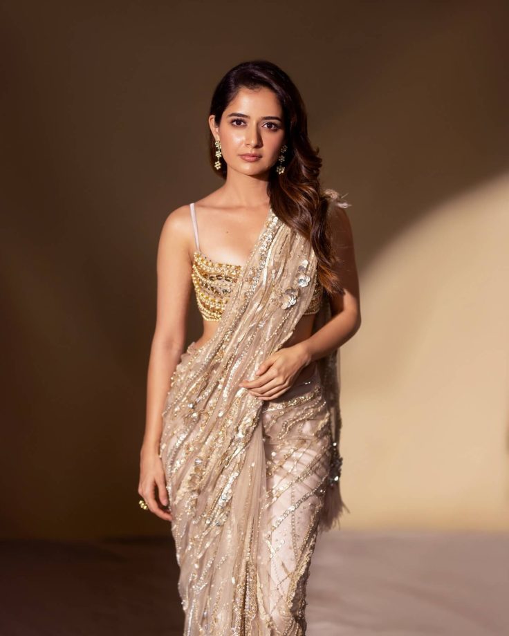 Ashika Ranganath Stuns in a Shimmering Gold Saree with Effortless Style 991958