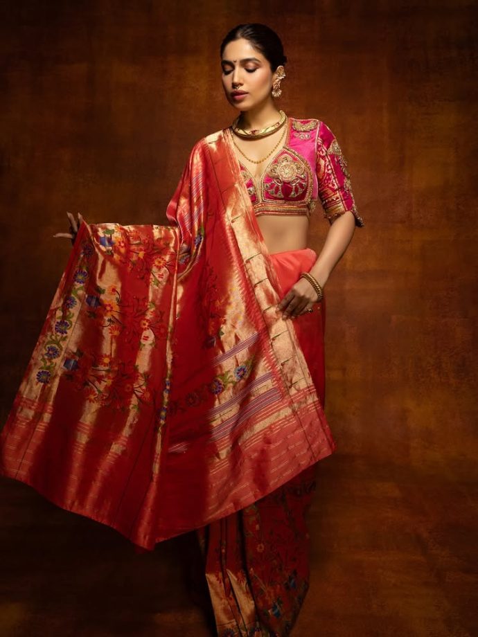 Bhumi Pednekkar celebrates heritage in a real gold zari Paithani saree at the MaTa Sanman 990846