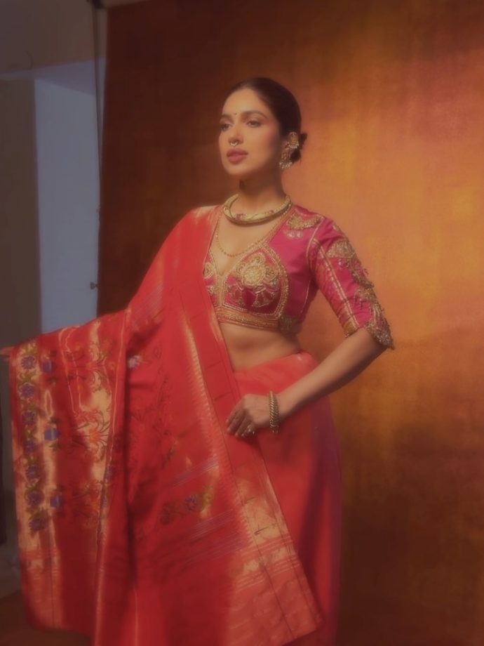 Bhumi Pednekkar celebrates heritage in a real gold zari Paithani saree at the MaTa Sanman 990842