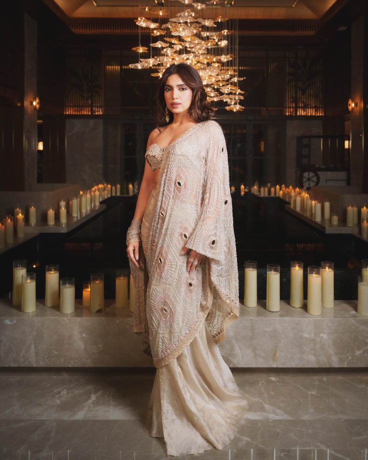 Bhumi Pednekkar elevates ethnic fashion with a chic champagne saree look 990905