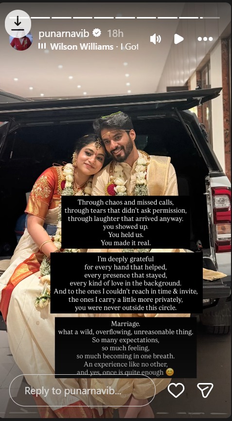 Bigg Boss Telugu S3's Punarnavi Bhupalam Marries Hemanth Varma, Pens A Heartfelt Note 992311