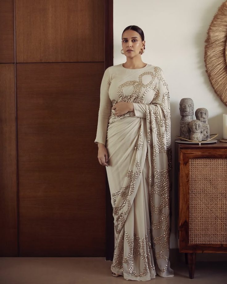 Festive Saree Style Inspiration from Sanya Malhotra, Zareen Khan, Neha Dhupia, and Rhea Chakraborty 989863