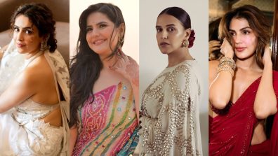 Festive Saree Style Inspiration from Sanya Malhotra, Zareen Khan, Neha Dhupia, and Rhea Chakraborty